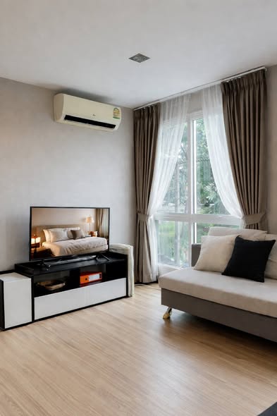 bedroom of The One Plus+ @Srinakarin