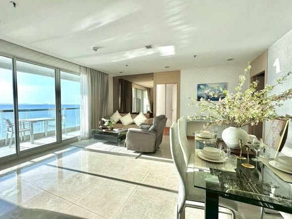 living room of The Palm Wongamat Beach Pattaya