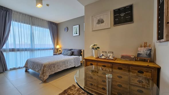 bedroom and bathroom of Unixx South Pattaya