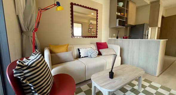 living room and bedroom of พินน์ ปรีดี 20 | PYNN Pridi 20