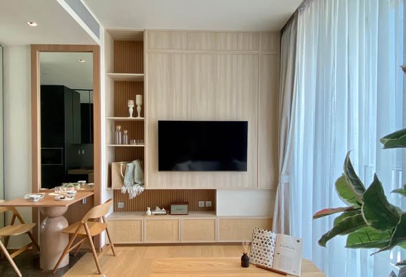 living room and bathroom of 28 Chidlom