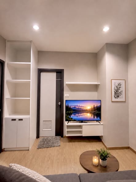 living room and room interior of คอนโดวันพลัส มหิดล 6 (One Plus Mahidol 6)