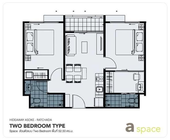 BEDROOM and Bedroom of A Space ID Asok-Ratchada