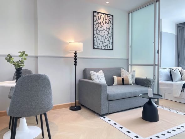 living room and room interior of Arise Ratchada 19 Condominium