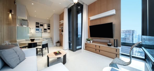 bedroom and living room of Ashton Silom