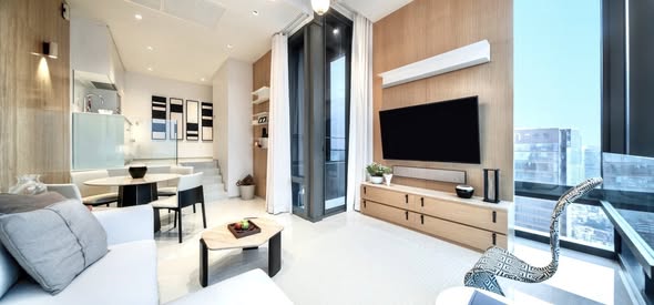 bedroom and living room of Ashton Silom