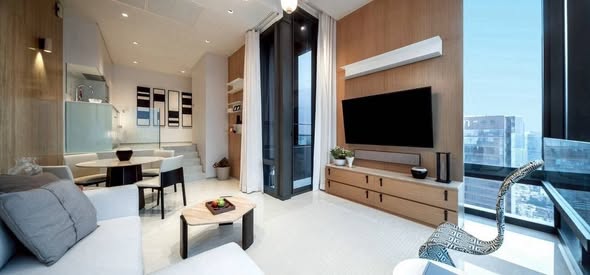 bedroom and living room of Ashton Silom