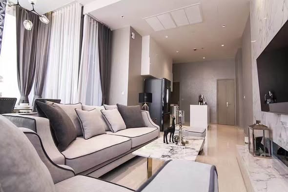 living room and bedroom of Ashton Silom