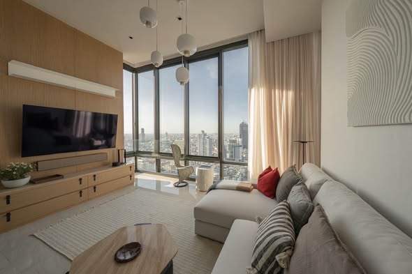 living room and bedroom of Ashton Silom