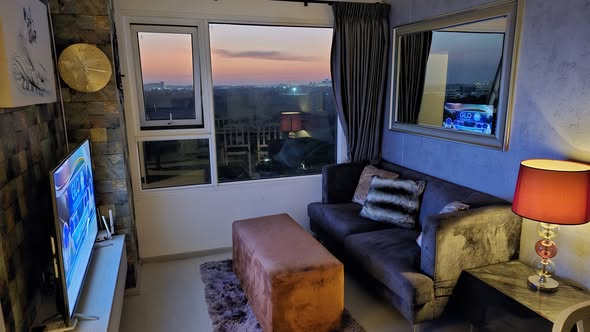 living room and bedroom of Aspire Erawan Tower B