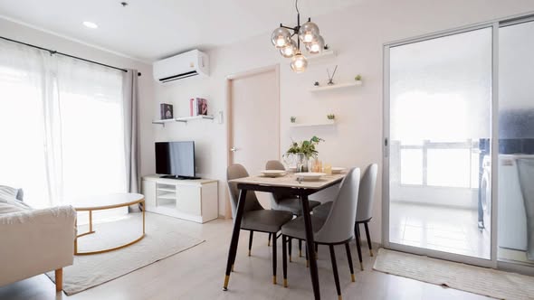 living room and bedroom of Aspire Sathon-Taksin (Timber Zone)
