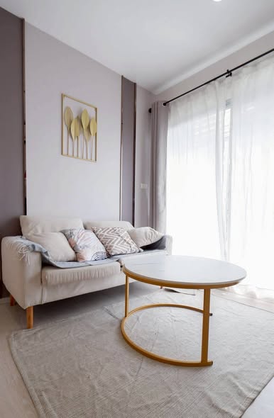 living room and bedroom and room interior of Aspire Sathon-Taksin (Timber Zone)