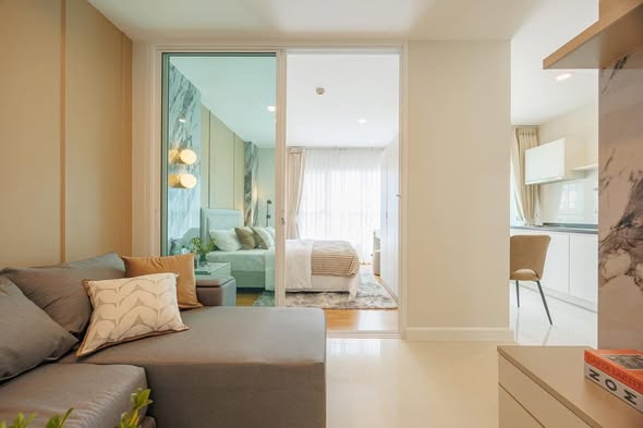 bedroom and living room and room interior of Aspire Srinagarindra แอสปาย ศรีนครินทร์