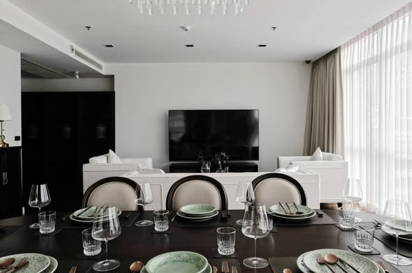 living room and room interior of Athenee Residence