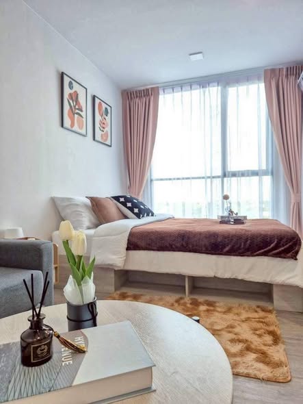 living room and bedroom of Atmoz Tropicana Bangna