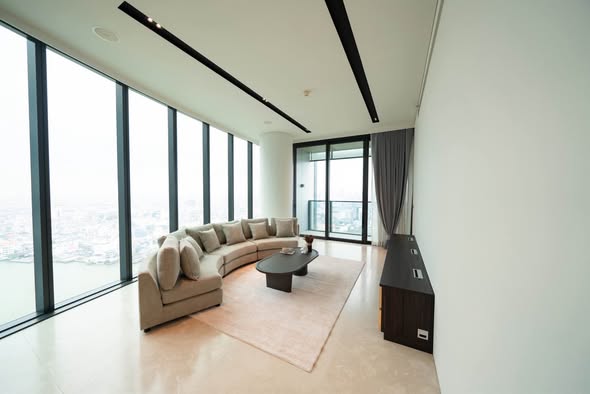 living room of Banyan Tree Residences Riverside Bangkok บันยัน ทรี เรสซิเดนซ์ ริเวอร์ไซด์ กรุงเทพ