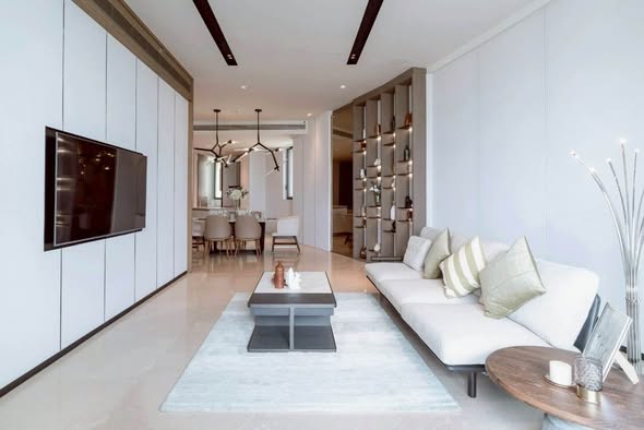 living room of Banyan Tree Residences Riverside Bangkok บันยัน ทรี เรสซิเดนซ์ ริเวอร์ไซด์ กรุงเทพ