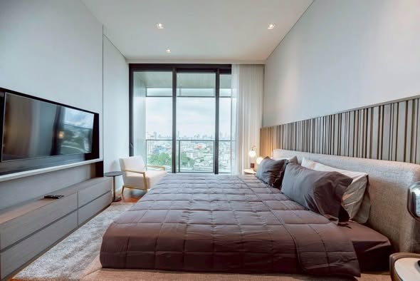 living room and bedroom of Banyan Tree Residences Riverside Bangkok บันยัน ทรี เรสซิเดนซ์ ริเวอร์ไซด์ กรุงเทพ