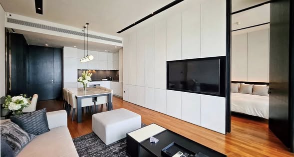 living room and bedroom and room interior of Banyan Tree Residences Riverside Bangkok บันยัน ทรี เรสซิเดนซ์ ริเวอร์ไซด์ กรุงเทพ