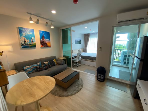 bedroom and living room of ไรย์ ตลาดพลู