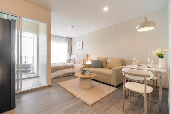 bedroom and living room and room interior of ซอย ไอดีโอ โอทู