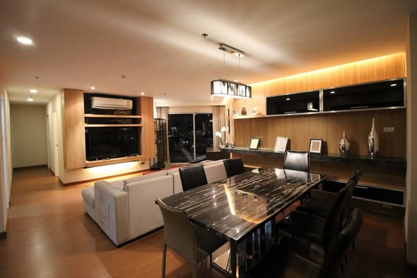 living room and room interior and kitchen of Belle Grand Rama 9
