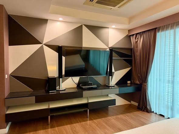 living room and bedroom of Bless Town Sukhumvit 50