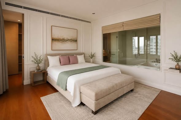bedroom and room interior of Bright Sukhumvit 24