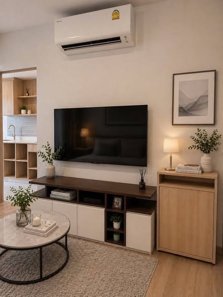living room and bedroom of Cerocco Bangna 36