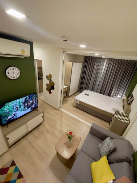 living room and bedroom of CHAMBERS On Nut Station, Sukhumvit Soi 81
