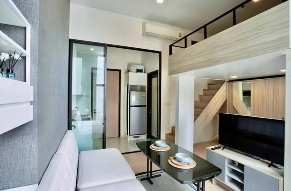 living room and bedroom and room interior of Chewathai Residence Asoke