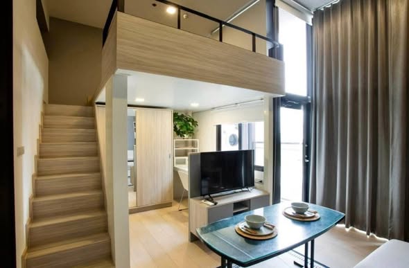 living room and bedroom and room interior of Chewathai Residence Asoke