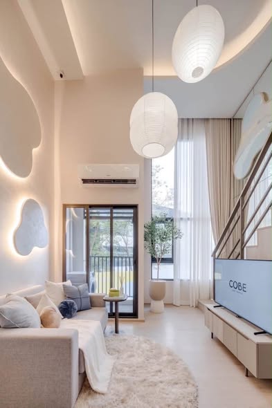 bedroom and living room of COBE Kaset-Sripatum (โค้บบ์ เกษตร-ศรีปทุม)