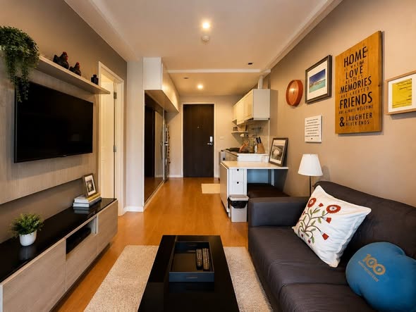 living room of Condolette Dwell Sukhumvit 26