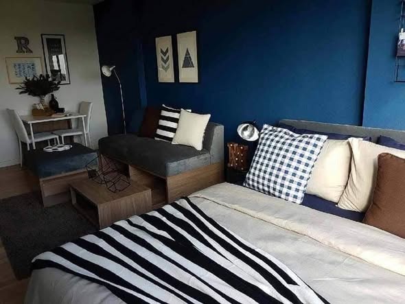 bedroom and living room of dcondo Campus Resort Rangsit