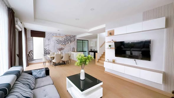 living room and bedroom of ENGEL HAUS โรงโป๊ะ-มอเตอร์เวย์7
