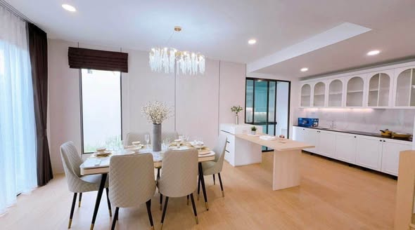 living room and room interior and kitchen of ENGEL HAUS โรงโป๊ะ-มอเตอร์เวย์7