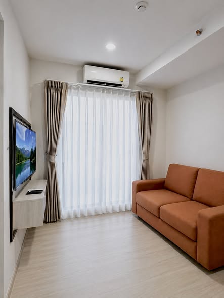 living room and bedroom of Escent Park Ville Chiangmai