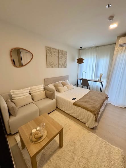 living room and bedroom of FLO by Sansiri