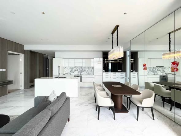 living room and kitchen of Four Seasons Private Residences