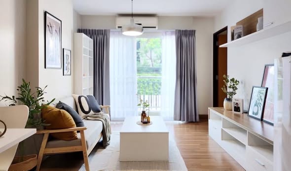 living room of Grene Condo Suthisarn ( กรีเน่ คอนโด สุทธิสาร )