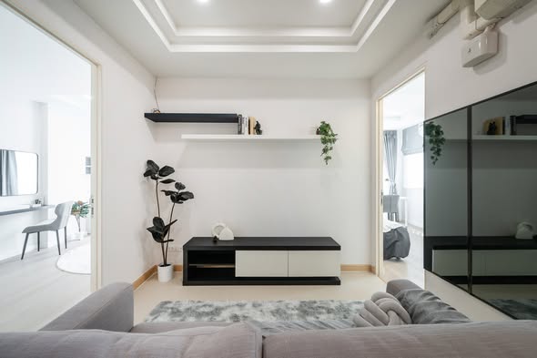 living room and room interior of Happy condo ladprao