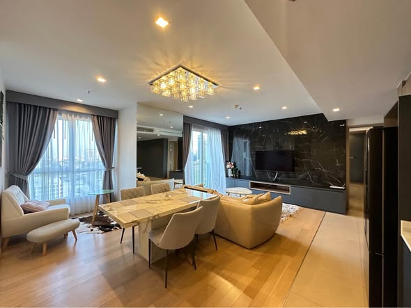 living room and bedroom of HQ by Sansiri