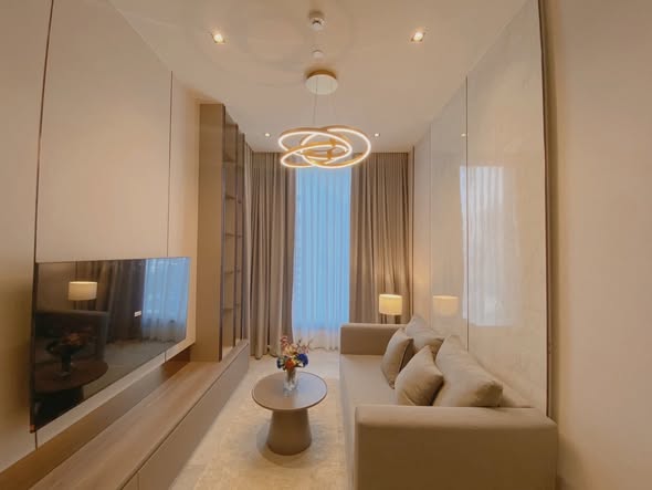 bedroom and living room of HYDE Heritage Thonglor, Sukhumvit 59 main road