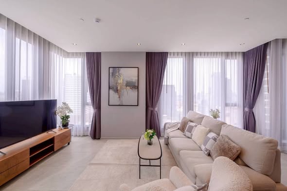 living room and bedroom of HYDE Heritage Thonglor, Sukhumvit 59 main road
