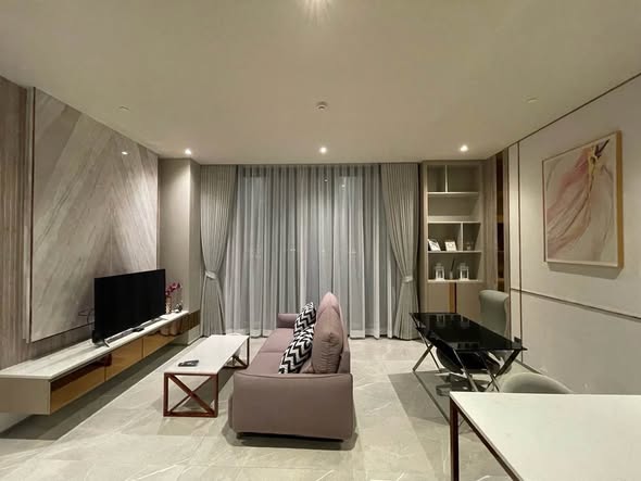 living room and bedroom of HYDE Heritage Thonglor, Sukhumvit 59 main road