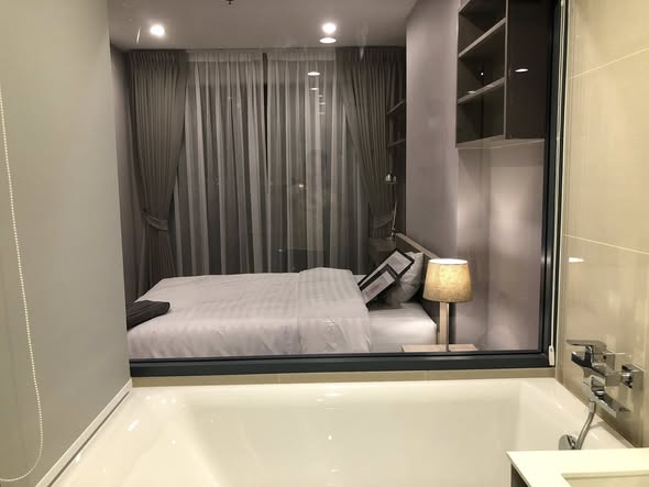 bedroom and room interior and bathroom of Ideo Mobi Sukhumvit 66