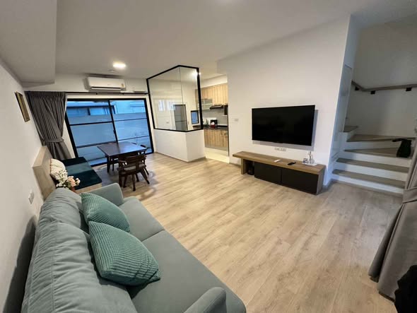 living room and bedroom of Indy 5 Bangna Km.7