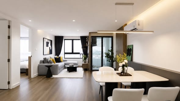 living room and room interior of J.W. City Condo