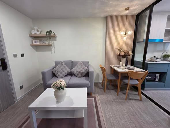 bedroom and living room of KAVE Seed Kaset | เคฟ ซี้ด เกษตร